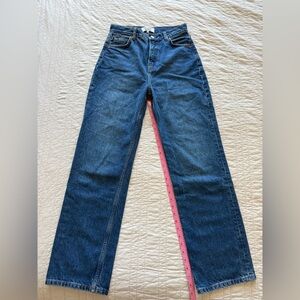 Reformation Abby High Rise Straight Jeans in “Lanier” Wash